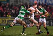 3 March 2017; Andrew Trimble of Ulster is tackled by Francesco Minto of Benetton Treviso during the Guinness PRO12 Round 17 match between Ulster and Benetton Treviso at the Kingspan Stadium in Belfast. Photo by Ramsey Cardy/Sportsfile