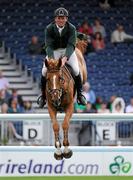 4 August 2011; Eddie Moloney, Ireland, competing on Macushla R, during the Power & Speed Event. Dublin Horse Show 2011, RDS, Ballsbridge, Dublin. Picture credit: Brian Lawless / SPORTSFILE