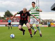 5 August 2011; Owen Heary, Bohemians, in action against Billy Dennehy, Shamrock Rovers. Airtricity League Premier Division, Bohemians v Shamrock Rovers, Dalymount Park, Dublin. Photo by Sportsfile