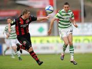 5 August 2011; Billy Dennehy, Shamrock Rovers, in action against Liam Burns, Bohemians. Airtricity League Premier Division, Bohemians v Shamrock Rovers, Dalymount Park, Dublin. Photo by Sportsfile