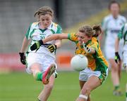 6 August 2011; Maria Quirke, Kerry, in action against Kelly Wilson, Donegal. TG4 Ladies Football All-Ireland Senior Championship Round 2 Qualifier, Donegal v Kerry, St Brendan's Park, Birr, Co. Offaly. Picture credit: Matt Browne / SPORTSFILE