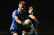 1 March 2017; Aaron Byrne of Dublin in action against Mark Kelly of Westmeath during the EirGrid Leinster GAA Football Under 21 Championship Quarter-Final match between Westmeath and Dublin at Lakepoint in Mullingar, Co Westmeath. Photo by Piaras Ó Mídheach/Sportsfile