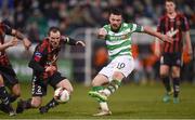 3 March 2017; Brandon Miele of Shamrock Rovers shoots to score his side's first goal during the SSE Airtricity League Premier Division match between Shamrock Rovers and Bohemians at Tallaght Stadium in Dublin. Photo by Seb Daly/Sportsfile