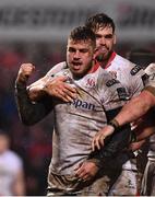 3 March 2017; Sean Reidy of Ulster celebrates after scoring his side's second try during the Guinness PRO12 Round 17 match between Ulster and Benetton Treviso at the Kingspan Stadium in Belfast. Photo by Ramsey Cardy/Sportsfile