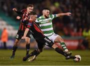 3 March 2017; Brandon Miele of Shamrock Rovers in action against Philip Gannon of Bohemians during the SSE Airtricity League Premier Division match between Shamrock Rovers and Bohemians at Tallaght Stadium in Dublin. Photo by Seb Daly/Sportsfile