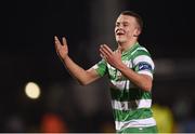 3 March 2017; Michael O’Connor of Shamrock Rovers celebrates following his side's victory during the SSE Airtricity League Premier Division match between Shamrock Rovers and Bohemians at Tallaght Stadium in Dublin. Photo by Seb Daly/Sportsfile