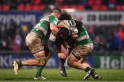 3 March 2017; Charles Piutau of Ulster  is tackled by Guglielmo Zanini, left, and Romulo Acosta of Benetton Treviso during the Guinness PRO12 Round 17 match between Ulster and Benetton Treviso at the Kingspan Stadium in Belfast. Photo by Ramsey Cardy/Sportsfile