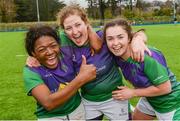 4 March 2017; CYM players from left, Promise Chapwanya, Diane McIlhagga and Caoimhe Brady following the Leinster Women’s League Division 2 Playoffs match between Tullow and CYM at Donnybrook Stadium in Donnybrook, Dublin. Photo by Eóin Noonan/Sportsfile