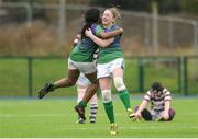 4 March 2017; Monica Beresford, right, of CYM celebrates with team mate Promise Chapwanya following the Leinster Women’s League Division 2 Playoffs match between Tullow and CYM at Donnybrook Stadium in Donnybrook, Dublin. Photo by Eóin Noonan/Sportsfile