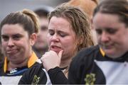4 March 2017; A dejected Anne Molohan of Garda/Westmanstown following the Leinster Women’s Day Division 3 Playoffs match between Wicklow and Garda/Westmanstown at St. Michael's College in Ailesbury Road, Dublin. Photo by David Fitzgerald/Sportsfile