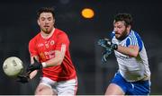 4 March 2017; Ronan O’Neill of Tyrone  in action against Owen Coyle of Monaghan during the Allianz Football League Division 1 Round 4 match between Tyrone and Monaghan at Healy Park in Omagh, Co Tyrone. Photo by Oliver McVeigh/Sportsfile