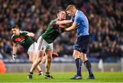 4 March 2017; Stephen Coen of Mayo in action against Eoghan O'Gara of Dublin during the Allianz Football League Division 1 Round 4 match between Dublin and Mayo at Croke Park in Dublin. Photo by David Fitzgerald/Sportsfile