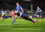 4 March 2017; Luke McGrath of Leinster goes over to score his side's second try during the Guinness PRO12 Round 17 match between Leinster and Scarlets at the RDS Arena in Ballsbridge, Dublin. Photo by Stephen McCarthy/Sportsfile