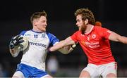 4 March 2017; Conor Mc Manus of Monaghan in action against Ronan McNamee of Tyrone during the Allianz Football League Division 1 Round 4 match between Tyrone and Monaghan at Healy Park in Omagh, Co Tyrone. Photo by Oliver McVeigh/Sportsfile