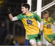 4 March 2017; Eóin McHugh of Donegal celebrates after scoring his side's first goal during the Allianz Football League Division 1 Round 4 match between Cavan and Donegal at Kingspan Breffni Park in Cavan. Photo by Matt Browne/Sportsfile