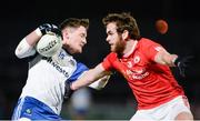 4 March 2017; Conor Mc Manus of Monaghan in action against Ronan McNamee of Tyrone during the Allianz Football League Division 1 Round 4 match between Tyrone and Monaghan at Healy Park in Omagh, Co Tyrone. Photo by Oliver McVeigh/Sportsfile