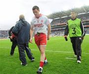 6 August 2011; A dejected Conor Gormley, Tyrone, after the final whistle. GAA Football All-Ireland Senior Championship Quarter-Final, Dublin v Tyrone, Croke Park, Dublin. Picture credit: Oliver McVeigh / SPORTSFILE