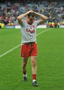 6 August 2011; A dejected Conor Gormley, Tyrone, at the end of the game. GAA Football All-Ireland Senior Championship Quarter-Final, Dublin v Tyrone, Croke Park, Dublin. Picture credit: David Maher / SPORTSFILE