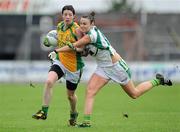 6 August 2011; Aoife McDonnell, Donegal, in action against Louise Galvin, Kerry. TG4 Ladies Football All-Ireland Senior Championship Round 2 Qualifier, Donegal v Kerry, St Brendan's Park, Birr, Co. Offaly. Picture credit: Matt Browne / SPORTSFILE