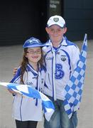 7 August 2011; Cousins Lia Sheridan, 6 years, and Ben Whelan, 9 years, from Ballygunner, Co. Waterford, on their way to the GAA Hurling All-Ireland Senior Championship Semi-Final, Kilkenny v Waterford, Croke Park, Dublin. Picture credit: Ray McManus / SPORTSFILE