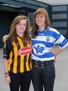 7 August 2011; Laura Whelan, left, Mullinavat, Co. Kilkenny, and Ciara Murray, Waterford City, Co. Waterford, on their way to the GAA Hurling All-Ireland Senior Championship Semi-Final, Kilkenny v Waterford, Croke Park, Dublin. Picture credit: Ray McManus / SPORTSFILE