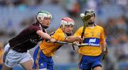 7 August 2011; Shane O'Neill, Clare, in action against Owen Teagle, Galway. GAA Hurling All-Ireland Minor Championship Semi-Final, Clare v Galway, Croke Park, Dublin. Picture credit: Ray McManus / SPORTSFILE