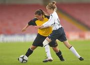 7 August 2011; Noelle Murray, St Catherine’s LFC, Dublin, in action against Denise O'Sullivan, Wilton United, Cork. FAI Umbro Women's Senior Challenge Cup Final 2011, Wilton United, Cork v St Catherine’s LFC, Dublin, Turners Cross, Cork. Photo by Sportsfile