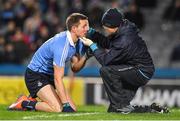 4 March 2017; Dean Rock of Dublin is checked by medical personnel during the Allianz Football League Division 1 Round 4 match between Dublin and Mayo at Croke Park in Dublin. Photo by Brendan Moran/Sportsfile