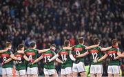 4 March 2017; The Mayo team stand for the national anthem ahead of the Allianz Football League Division 1 Round 4 match between Dublin and Mayo at Croke Park in Dublin. Photo by David Fitzgerald/Sportsfile