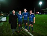 4 March 2017; Stuart Bayley, Leinster Rugby Honorary Secretary, with Leinster players, all from Carlow, from left, Ed Byrne, Tom Daly and Bryan Byrne following the Guinness PRO12 Round 17 match between Leinster and Scarlets at the RDS Arena in Ballsbridge, Dublin. Photo by Stephen McCarthy/Sportsfile