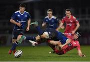 4 March 2017; DTH van der Merwe of Scarlets is tackled by Zane Kirchner of Leinster during the Guinness PRO12 Round 17 match between Leinster and Scarlets at the RDS Arena in Ballsbridge, Dublin. Photo by Stephen McCarthy/Sportsfile