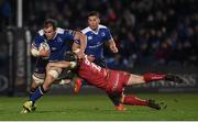 4 March 2017; Rhys Ruddock of Leinster is tackled by Hadleigh Parkes of Scarlets during the Guinness PRO12 Round 17 match between Leinster and Scarlets at the RDS Arena in Ballsbridge, Dublin. Photo by Stephen McCarthy/Sportsfile
