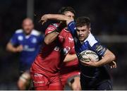 4 March 2017; Luke McGrath of Leinster is tackled by Dan Jones of Scarlets on his way to scoring his side's second try during the Guinness PRO12 Round 17 match between Leinster and Scarlets at the RDS Arena in Ballsbridge, Dublin. Photo by Stephen McCarthy/Sportsfile