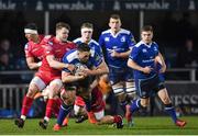 4 March 2017; Jack Conan of Leinster is tackled by Steff Hughes, left, and James Davies of Scarlets during the Guinness PRO12 Round 17 match between Leinster and Scarlets at the RDS Arena in Ballsbridge, Dublin. Photo by Stephen McCarthy/Sportsfile