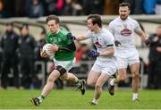 5 March 2017; Ryan Lyons of Fermanagh in action against Ollie Lyons of Kildare, supported by team-mate Fergal Conway, right, during the Allianz Football League Division 2 Round 4 match between Kildare and Fermanagh at St Conleth's Park in Newbridge, Co Kildare. Photo by Piaras Ó Mídheach/Sportsfile