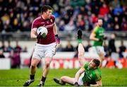 5 March 2017; Gareth Bradshaw of Galway beats the tackle by Brian Power of Meath during the Allianz Football League Division 2 Round 4 match between Meath and Galway at Páirc Tailteann in Navan, Co Meath. Photo by Ramsey Cardy/Sportsfile