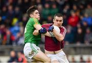 5 March 2017; Cathal Sweeney of Galway is tackled by Donal Lenihan of Meath during the Allianz Football League Division 2 Round 4 match between Meath and Galway at Páirc Tailteann in Navan, Co Meath. Photo by Ramsey Cardy/Sportsfile