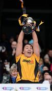 5 March 2017; Niamh Quirke of Myshall lifts the Agnes O’Farrelly Cup following her side's victory during the AIB All-Ireland Intermediate Camogie Club Championship Final game between Myshall and Eglish at Croke Park in Dublin. Photo by Seb Daly/Sportsfile