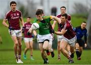 5 March 2017; Ruairi O Coileain of Meath is tackled by Liam Silke of Galway during the Allianz Football League Division 2 Round 4 match between Meath and Galway at Páirc Tailteann in Navan, Co Meath. Photo by Ramsey Cardy/Sportsfile