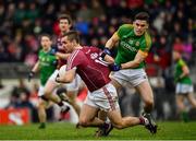 5 March 2017; Cathal Sweeney of Galway is tackled by Donal Lenihan of Meath during the Allianz Football League Division 2 Round 4 match between Meath and Galway at Páirc Tailteann in Navan, Co Meath. Photo by Ramsey Cardy/Sportsfile