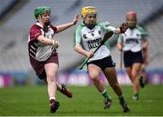 5 March 2017; Siobhán McGrath of Sarsfields in action against Josie McMullan of Slaughtneil during the AIB All-Ireland Senior Camogie Club Championship Final game between Sarsfields and Slaughtneil at Croke Park in Dublin. Photo by Seb Daly/Sportsfile