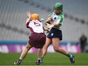 5 March 2017; Sarah Spellman of Sarsfields in action against Gráinne O'Kane of Slaughtneil during the AIB All-Ireland Senior Camogie Club Championship Final game between Sarsfields and Slaughtneil at Croke Park in Dublin. Photo by Seb Daly/Sportsfile