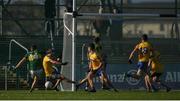 5 March 2017; Paul Geaney of Kerry shoots to score his side's goal during the Allianz Football League Division 1 Round 4 match between Roscommon and Kerry at Dr Hyde Park in Roscommon. Photo by Stephen McCarthy/Sportsfile