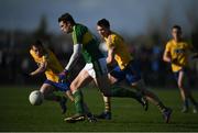 5 March 2017; David Moran of Kerry in action against Conor Devaney, left, and Tadgh O’Rourke of Roscommon during the Allianz Football League Division 1 Round 4 match between Roscommon and Kerry at Dr Hyde Park in Roscommon. Photo by Stephen McCarthy/Sportsfile