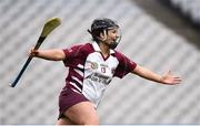 5 March 2017; Mary Kelly of Slaughtneil celebrates after scoring his side's first goal during the AIB All-Ireland Senior Camogie Club Championship Final game between Sarsfields and Slaughtneil at Croke Park in Dublin. Photo by Seb Daly/Sportsfile