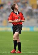 7 August 2011; Go Games Exhibition referee Niamh Carroll, from Ceann Eitigh N.S., Birr, Co. Offaly. Go Games Exhibition - Sunday 7th August 2011. Croke Park, Dublin. Picture credit: Daire Brennan / SPORTSFILE