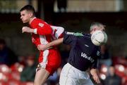 13 March 2002; Tony Cousins of Shamrock Rovers in action against Alan Carey of Cork City during the Eircom League Premier Division match between Cork City and Shamrock Rovers at Turners cross in Cork. Photo by David Maher/Sportsfile