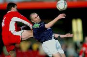 13 March 2002; Declan Daly of Cork City in action against Tony Grant of Shamrock Rovers during the Eircom League Premier Division match between Cork City and Shamrock Rovers at Turners cross in Cork. Photo by David Maher/Sportsfile