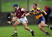 18 March 2002; Kevin Brodrick of Galway in action against David Hoey of Clare during the Allianz National Hurling League Division 1A Round 3 match between Galway and Clare at Duggan Park in Ballinasloe, Galway. Photo by Ray McManus/Sportsfile