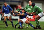22 March 2002; Francesco Mazzariol of Italy in action against Paul Burke of Ireland during an International Friendly between Ireland A and Italy A at Donnybrook Stadium, Dublin. Photo by Brendan Moran/Sportsfile